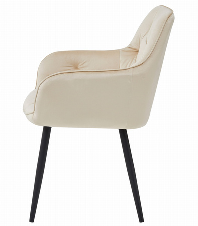 "Krzesło JORK - beż aksamit / nogi czarne x 1"