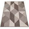 Brązowy dywan sznurkowy zewnętrzny geometryczny ZARA 16 (dwustronny) 120x170 cm