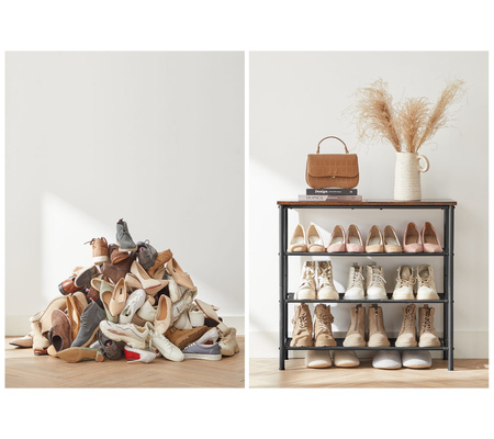 Industrialna 3-poziomowa półka na buty - Regał na buty Loft - VASAGLE LBS035B01V1