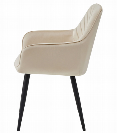 "Krzesło NANA - beż aksamit / nogi czarne x 2"