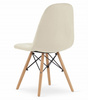 Proste tapicerowane krzesło na drewnianych nogach DUMO - Beżowe krzesło kuchenne