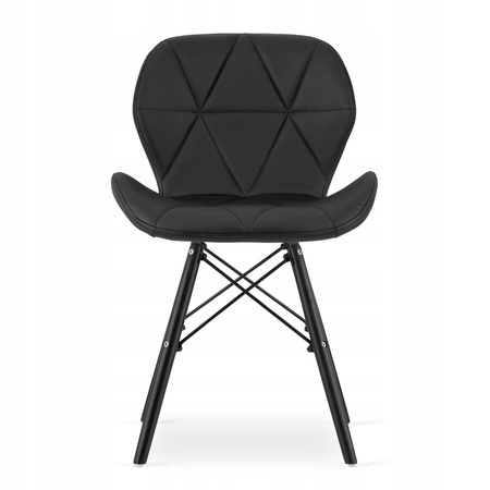 Zestaw stół i 2 krzesła do małej kuchni: Brązowy okrągły stół TODI 60cm i 2 czarne krzesła LAGO