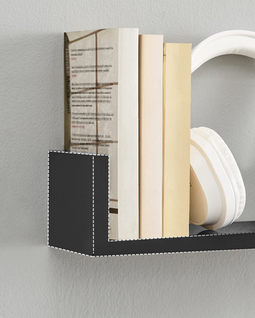 Czarne wiszące półki ścienne - Zestaw 3 półek ściennych - SONGMICS LWS40BK