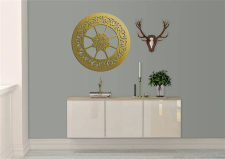 DEKORACYJNY PANEL AŻUROWY, LILIANNE, DEKORACJA ŚCIENNA 3D, ORNAMENT, 60 cm,CZARNY