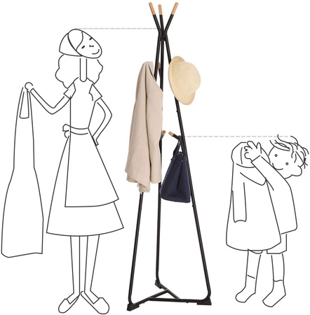 Stojący wieszak na ubrania - Podłogowy wieszak do przedpokoju - SONGMICS RCR15BY