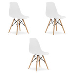 Białe krzesła w stylu skandynawskim OSAKA - Krzesła kuchenne z tworzywa (3 sztuki)