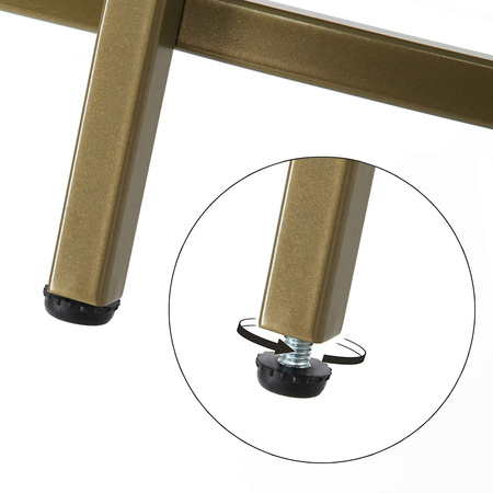 Okrągły złoty stolik kawowy ze szklanym blatem - VASAGLE LGT20G