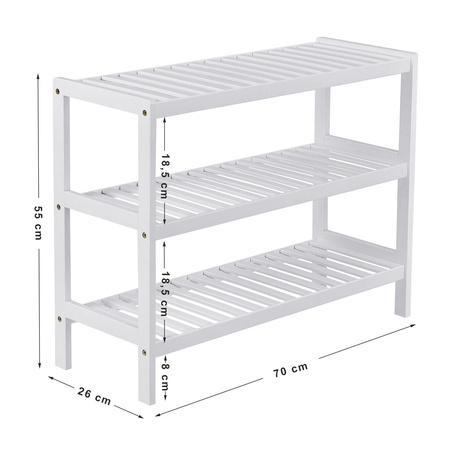 Biała półka na buty - 3-poziomowy regał na buty do przedpokoju - VASAGLE LBS13W