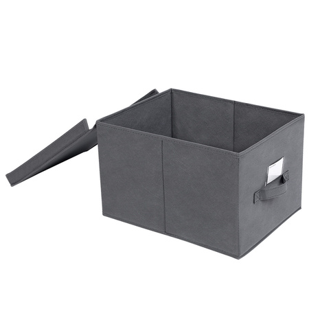 Szare pudełko tekstylne z pokrywą - Pojemnik tekstylny 3 sztuki - SONGMICS RFB03G