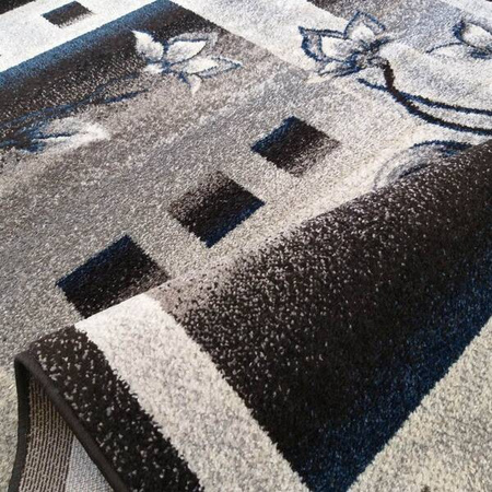 Dywan klasyczny z kwiatem OTTO 02 szary niebieski 80x150 cm