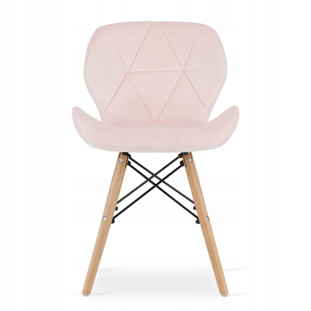 Zestaw stół i 2 krzesła do małej kuchni: Biały okrągły stół TODI 60cm i 2 różowe krzesła LAGO