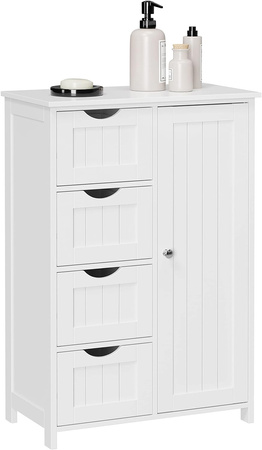 Szafka łazienkowa z szufladami - Biały regał łazienkowy - VASAGLE LHC41W