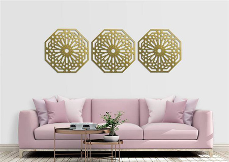 DEKORACYNY TRYPTYK MAROKAŃSKI, STYL MAROKAŃSKI, DEKORACJA ŚCIENNA 3D, ORNAMENT, BIAŁY
