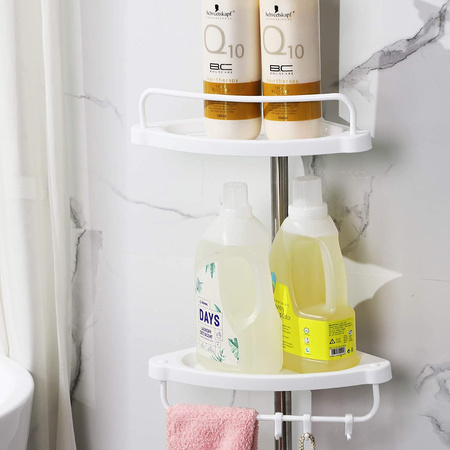 Łazienkowa półka teleskopowa - Rozporowa półka do łazienki z regulacją wysokości SONGMICS BCB02SW