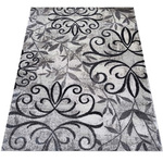 Klasyczny szary dywan do salonu Liście i Kontury Panamero 21 - 60x100 cm