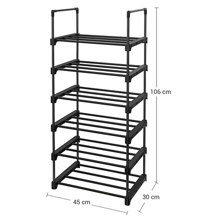 Czarna półka na buty - Regał, modułowa szafka na buty 106cm SONGMICS LSA23BK