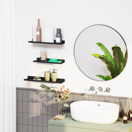 Czarne metalowe półki ścienne - Zestaw półek ściennych - SONGMICS LFS12BK