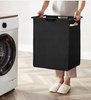 Czarny pojemnik na pranie z regałem - Wolnostojący kosz na bieliznę - VASAGLE BLH101B01