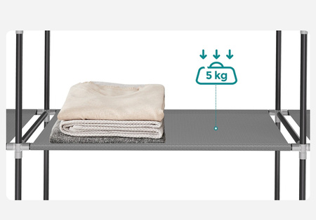 Tekstylna szafa na ubrania z półkami - Materiałowa szafa składana - SONGMICS RYG092G02