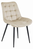 Krzesło BERA z aksamitu - Beżowe krzesło tapicerowane z modnym pikowaniem