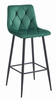Krzesła barowe NADO - Tapicerowane, zielone (butelkowa zieleń) hokery (zestaw 2)