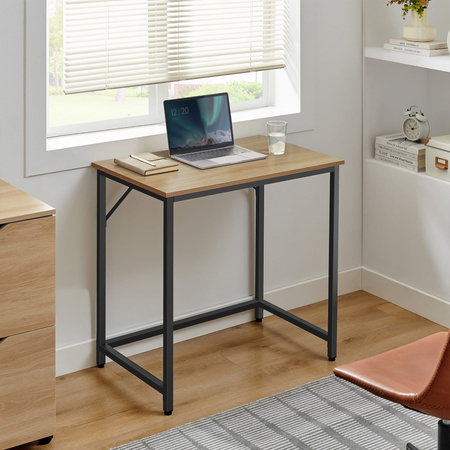 Małe biurko komputerowe 80x50 - Minimalistyczne biurko pod komputer (Dąb Sonoma) VASAGLE LWD038B11