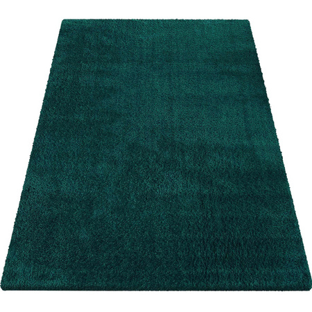Dywan puszysty nowoczesny do salonu typu Shaggy Kamel butelkowa zieleń 80x150 cm