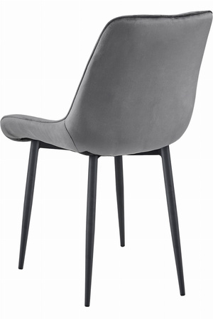 "Krzesło TOR - ciemny szary aksamit / nogi czarne x 2"