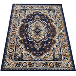 Dywan klasyczny z rozetą królewski granatowy BCF Alfa 06 - 80x150 cm