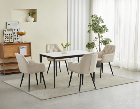 "Krzesło JORK - beż aksamit / nogi czarne x 1"