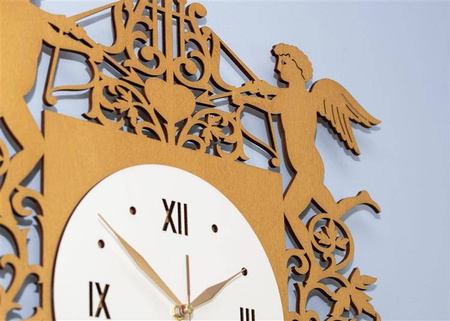 Efektowny zegar ścienny ANIOŁKI wykonany w barokowym stylu, ORNAMENTI