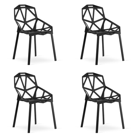 Krzesła z tworzywa ESSEN (4 sztuki) - Geometryczne krzesła do nowoczesnej jadalni