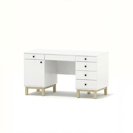 Biurko z dwoma kontenerami VERYSIMPL B-MODEL-2 — minimalistyczny blat i pełna konfiguracja