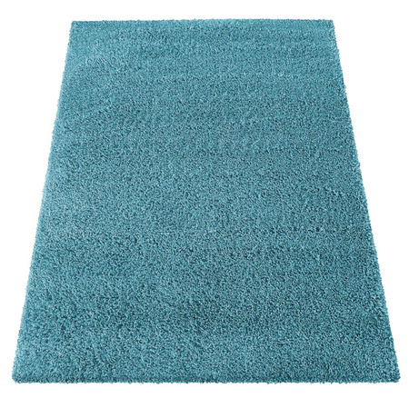 Niebieski dywan Shaggy 120x170 / Santo - Gruby i puszysty dywan jednokolorowy