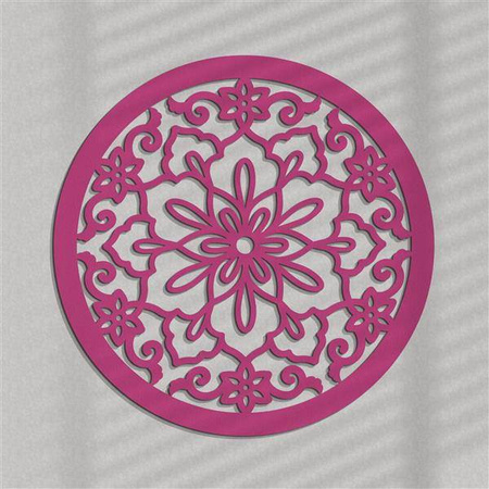 DEKORACYJNY PANEL AŻUROWY, LAUSANNE, DEKORACJA ŚCIENNA 3D, ORNAMENT,60 cm, RÓŻOWY