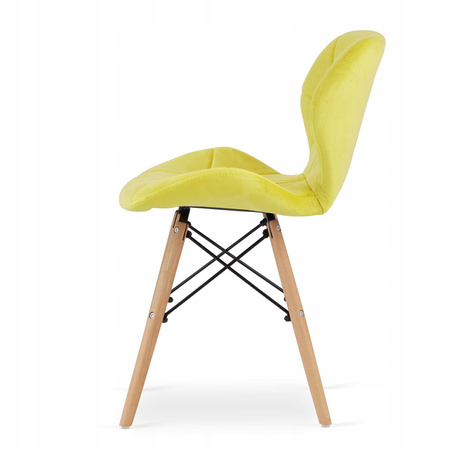 Zestaw stół i 2 krzesła do małej kuchni: Biały okrągły stół TODI 60cm i 2 żółte krzesła LAGO