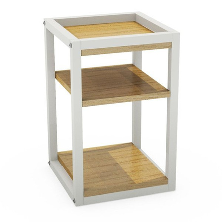 Nowoczesny industrialny stolik nocny / miniregał 3 półki, fornir lub sklejka [wys. 50 cm, szer 32 cm] N-MINIDES2-PRO