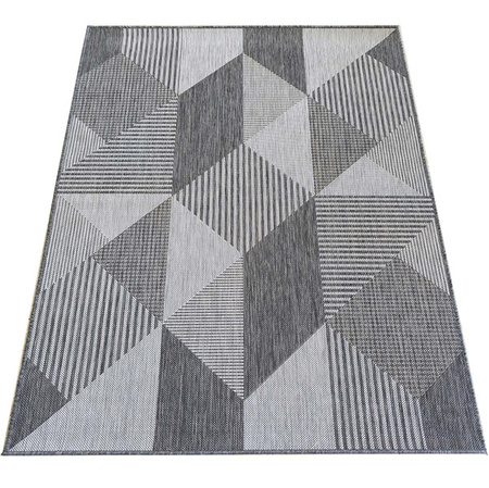 Szary dywan geometryczny sznurkowy dwustronny ZARA 16 (zewnętrzny) 80x150 cm
