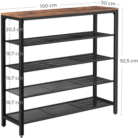 Duży regał na buty Loft - 5-poziomowa półka na obuwie - VASAGLE LBS15BX