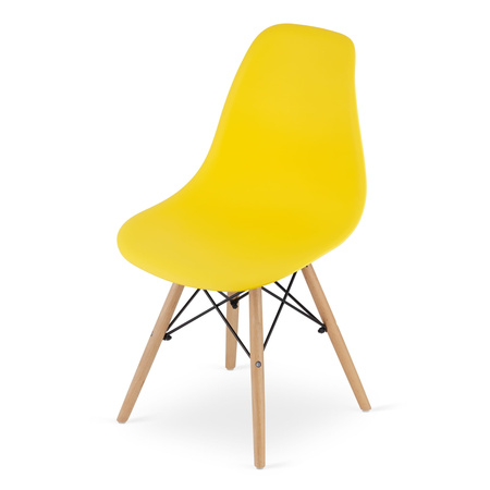 Plastikowe krzesło OSAKA - Żółte, nowoczesne krzesło do kuchni i jadalni