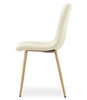 "Krzesło TURIN - jasny beż aksamit / nogi kolor drewna x 4"