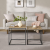 Zestaw dwóch stolików kawowych - Loftowe, metalowe stoliki kawowe z blatem sonoma