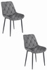 "Krzesło TOR - ciemny szary aksamit / nogi czarne x 2"