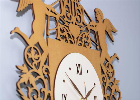 Efektowny zegar ścienny ANIOŁKI wykonany w barokowym stylu, ORNAMENTI