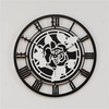 Dekoracyjny, okrągły zegar ścienny RÓŻA w czarno-białej kolorystyce, ORNAMENTI