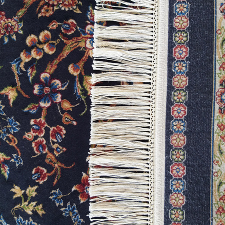 Dywan luksusowy jak z jedwabiu Qum Silk 11 granatowy 200x300 cm