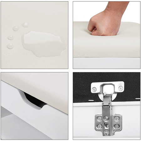 Biała szafka na buty z otwieranym siedziskiem - Siedzisko do przedpokoju - VASAGLE LHS30W