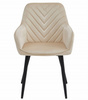 "Krzesło NANA - beż aksamit / nogi czarne x 2"