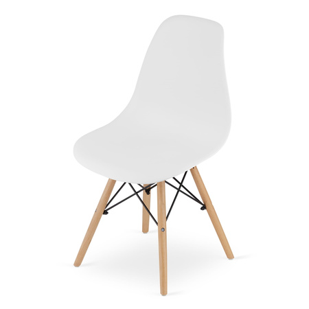 Białe krzesła w stylu skandynawskim OSAKA - Krzesła kuchenne z tworzywa (3 sztuki)