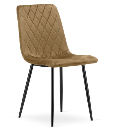 "Krzesło TURIN - brązowy aksamit / nogi czarne x 1"